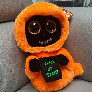Ty Beanie Boos Grinner the Ghoul.  Halloween “Trick or Treat” with Swing Tag
